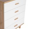 Modern Design Wooden Dresser Bedroom Storage Drawer Organizer Closet Hallway Storage Cabinet with 4 Drawers, Wood Dresser Chest Accent Cabinet for Liv