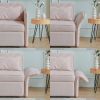 Chenille fabric pull-out sofa bed,sleeper loveseat couch with adjustable armrests-Pink