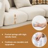 [VIDEO provided] [New] 75*50" Modern Sectional Sofa,Rustic L-shaped Couch Set with 3 Free Pillows,4-seat Linen Fabric Indoor Furniture with Chaise Lou