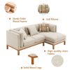 [VIDEO provided] [New] 75*50" Modern Sectional Sofa,Rustic L-shaped Couch Set with 3 Free Pillows,4-seat Linen Fabric Indoor Furniture with Chaise Lou
